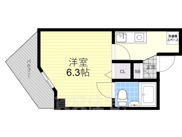 京都市伏見区向島本丸町のマンションの間取り