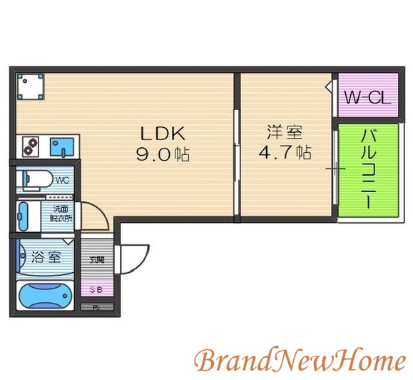 堺市堺区大浜中町のアパートの間取り