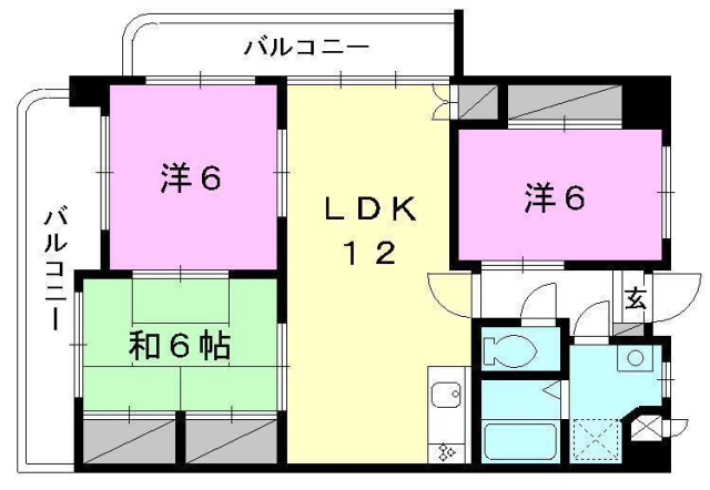 松山市衣山のマンションの間取り