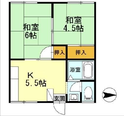 三重郡菰野町大字潤田のアパートの間取り