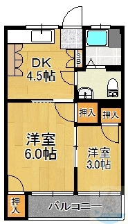 正建ハイツ力丸の間取り