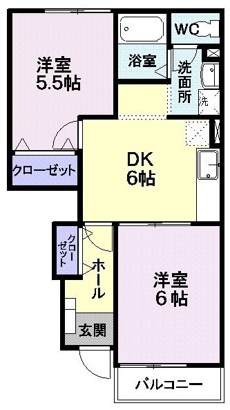 ベルソー　Ａの間取り