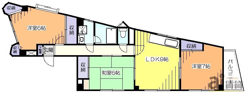 【小平市美園町のマンションの間取り】