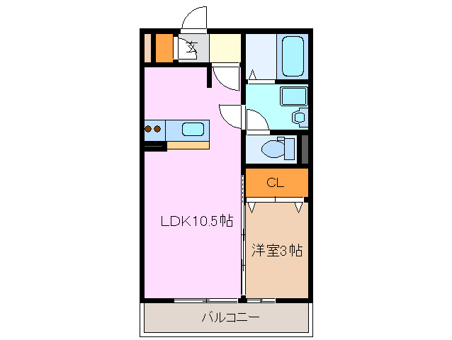 【鈴鹿市三日市南のアパートの間取り】