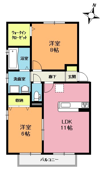 リビングタウン北上尾Ａの間取り