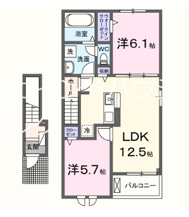 泉南市樽井のアパートの間取り