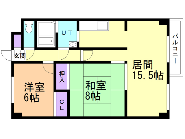 函館市千歳町のマンションの間取り