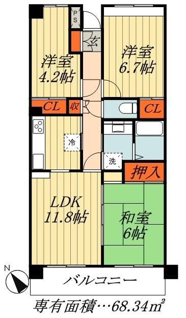 市川市妙典のマンションの間取り