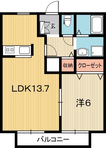 高知市弥生町のアパートの間取り