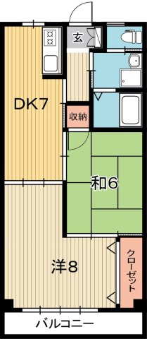 高知市介良のアパートの間取り