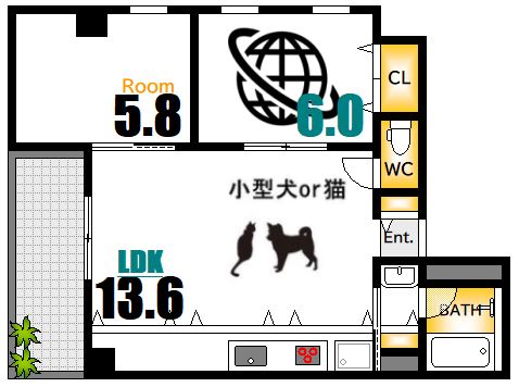 広島市中区吉島町のマンションの間取り