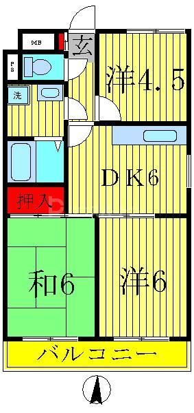 コーポ西初石の間取り