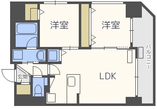 札幌市中央区南二条西のマンションの間取り