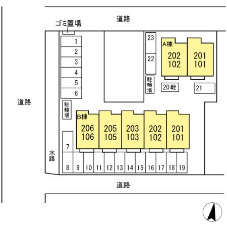 【いちき串木野市春日町のアパートの駐車場】