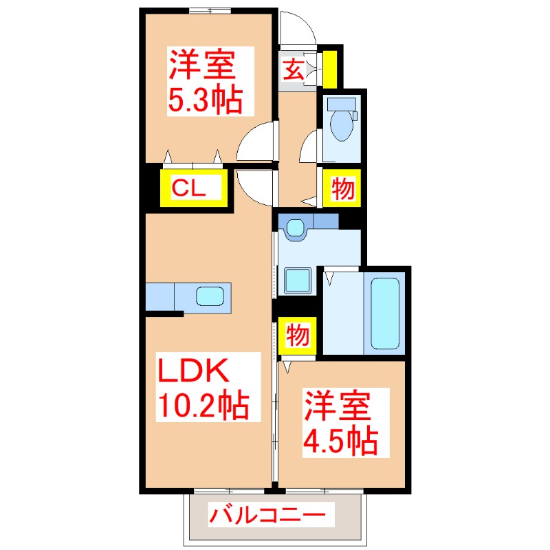 ソレイユカルチェ　Ｂ棟の間取り