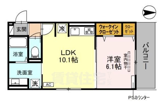 京都市右京区西京極殿田町のアパートの間取り