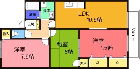 高槻市深沢町のアパートの間取り