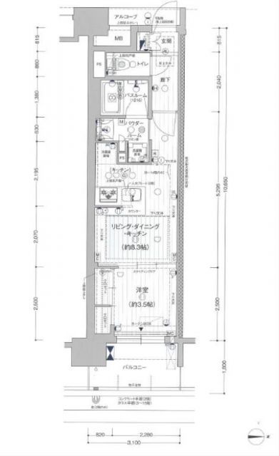 プレサンス　ロジェ　名古屋駅ＮＯＲＴＨ　ＦＲＯＮＴの間取り