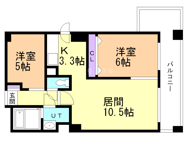 札幌市西区宮の沢一条のマンションの間取り