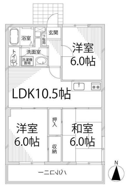 姫路市広畑区東新町のマンションの間取り