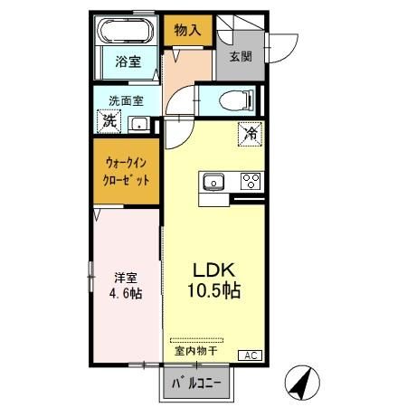 柏崎市日吉町のアパートの間取り