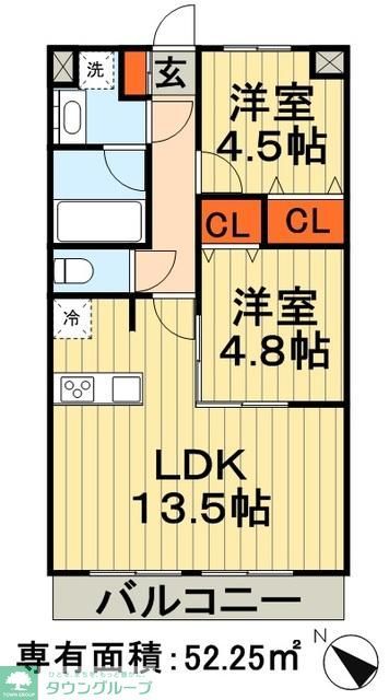 千葉市中央区葛城のマンションの間取り