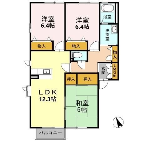 レシェンテ徳力　C棟の間取り