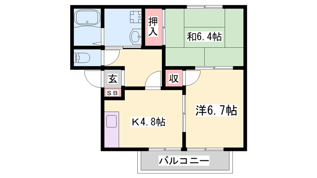 フレグランス滝野の間取り