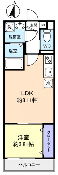 ＤｏｍｕｓＦｅｌｉｃｉｔａｓ勝田台（ドムスフェリキタス）の間取り