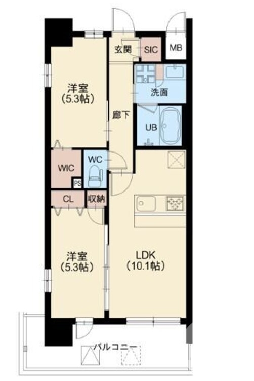 堺市北区百舌鳥梅町のマンションの間取り