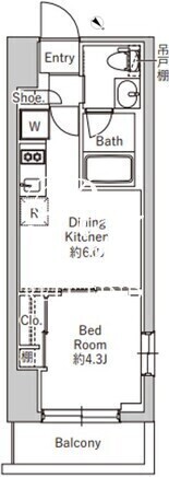 【中央区築地のマンションの間取り】