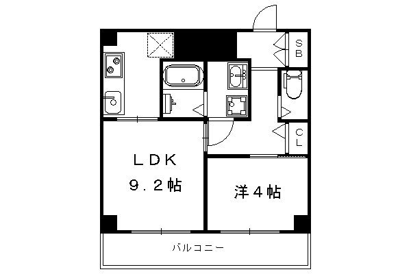 長岡京市友岡のマンションの間取り