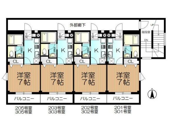 仙台市地下鉄東西線 六丁の目駅 徒歩5分 3階建 築7年の間取り写真