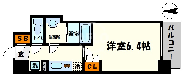 ＪＲ大阪環状線 福島駅 徒歩12分 14階建 築7年の間取り写真