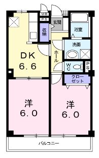 府中市中須町のアパートの間取り