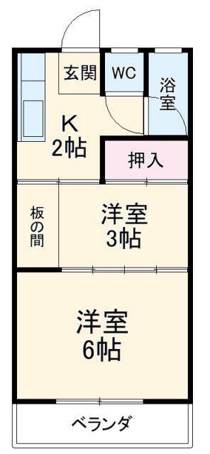 愛知県名古屋市西区中小田井５（アパート）の賃貸物件の間取り