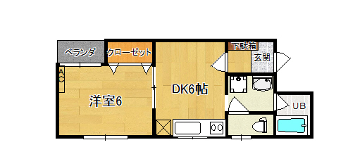 米子市冨士見町のアパートの間取り