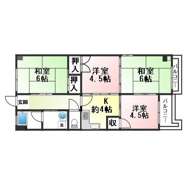 金華橋ハイツの間取り