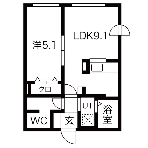 札幌市西区琴似四条のマンションの間取り