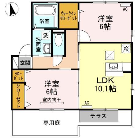 高松市木太町のアパートの間取り