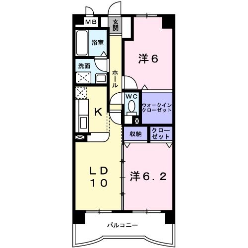 宗像市田熊のマンションの間取り