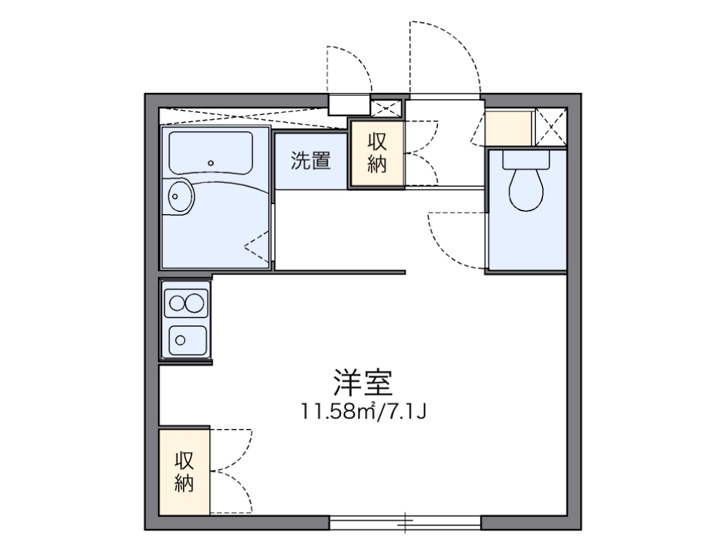 豊中市利倉のアパートの間取り