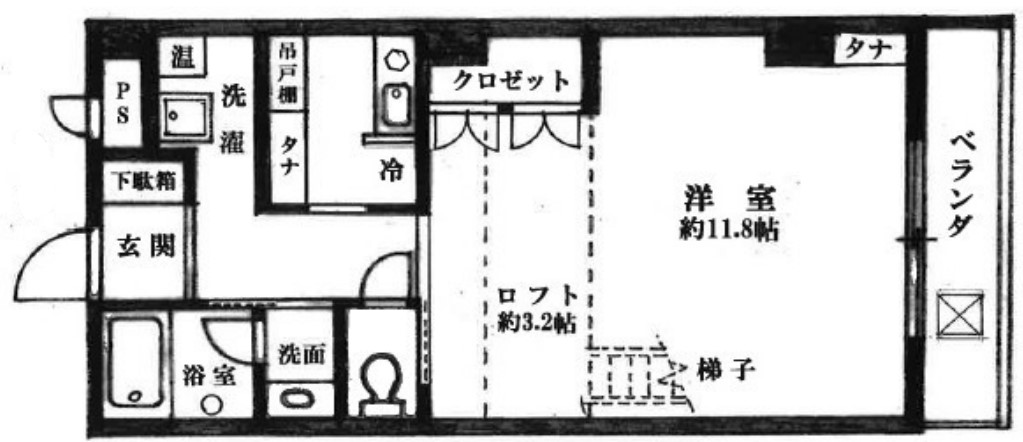 神戸市灘区城内通のマンションの間取り
