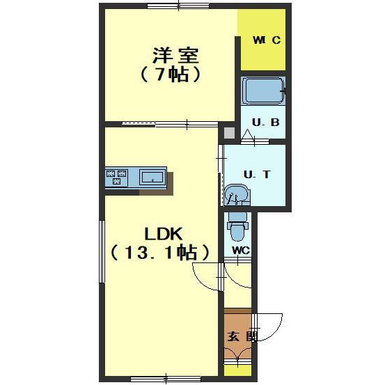 亀田郡七飯町本町のアパートの間取り