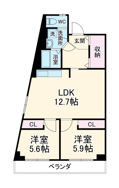 名古屋市名東区亀の井のマンションの間取り