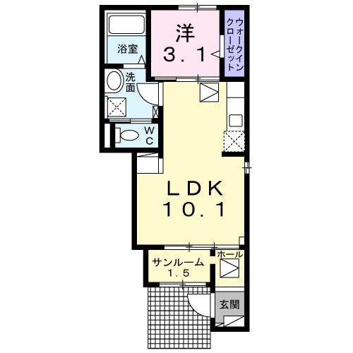 名古屋市西区城西町のアパートの間取り