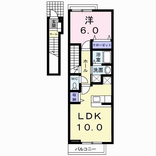 前橋市総社町のアパートの間取り