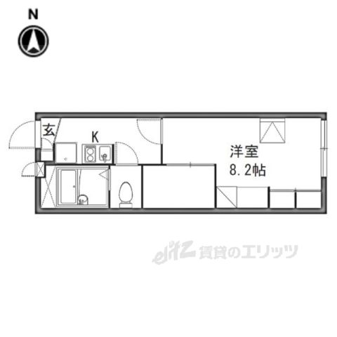 寝屋川市境橋町のアパートの間取り