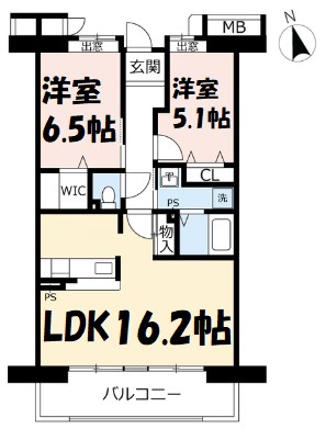 アーバンラフレ虹ヶ丘中の間取り