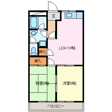 伊勢市宇治浦田のアパートの間取り